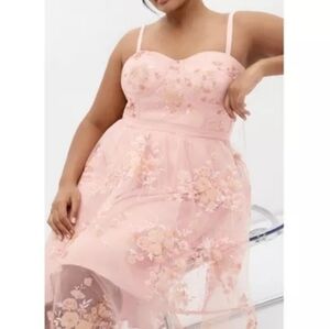 City Chic Ambrosia Strapless Tulle Dress | US 18 | Ballet Pink | Fit And Flare